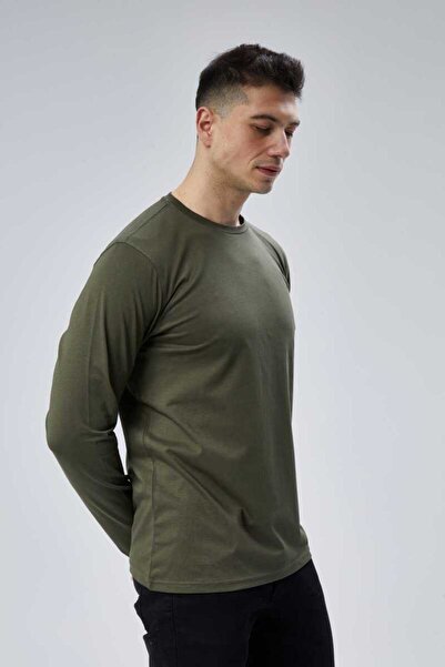 DOSXX Face 1St Quality 100% Combed Cotton Long Sleeve 0 Collar Men's T-Shirt