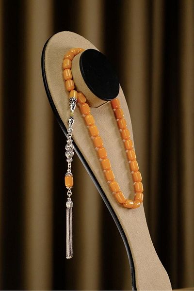dergah tesbih Silver Master Handcrafted Nakkaş İmame Design Original Crimping Amber Prayer Beads