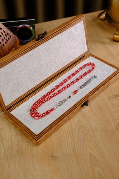 dergah tesbih Full Silver Premium Handcrafted Watermelon Split Model Fire Amber Prayer Beads