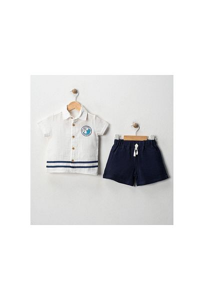 bebitomkids Men's 2-4 Years Old Striped Muslin Suit