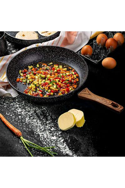 Sweet Home 8 Pcs Marble Non-Stick Cookware Set With Glass Lid