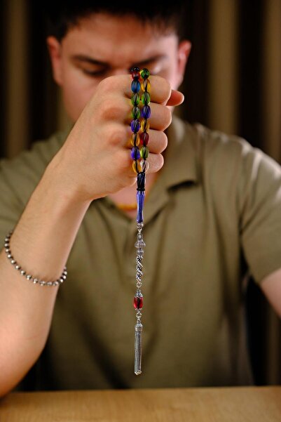 dergah tesbih قلم منحوت بحرفية عالية، كبسولة مقطوعة متعددة الألوان، مسبحة كهرمانية