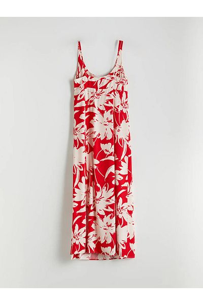 LC Waikiki Lcw vision red u-neck floral strap dress