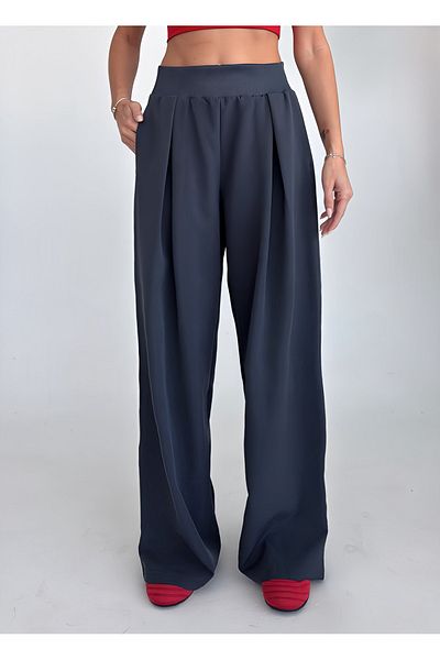 bilcee Women's Anthracite Design Palazzo Loose Trousers 4592