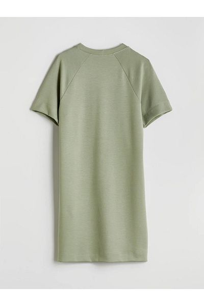 LC Waikiki Lcw Comfort Green Crew Neck T-Shirt Dress
