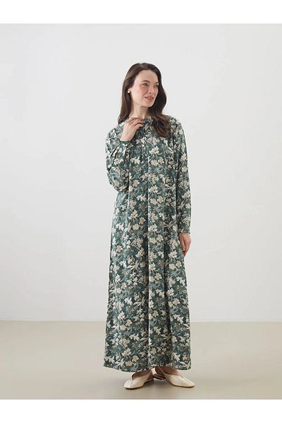 LC Waikiki Lcw grace green crew neck floral a-line dress