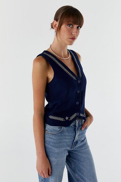Shopping Shop Vestă de muselină cu model LACI
