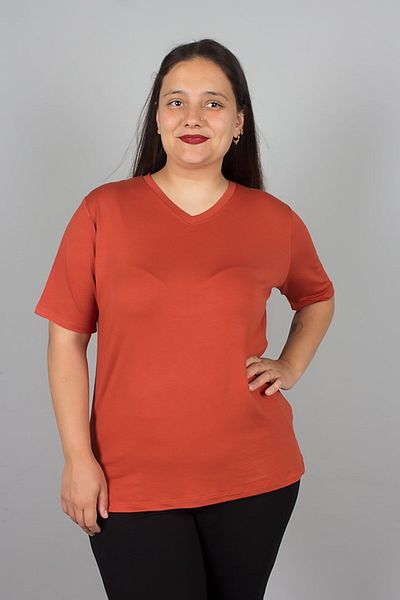 Truva XXL Tile V-Neck Lycra Viscose T-Shirt – Comfortable, Stylish and Breathable Fabric