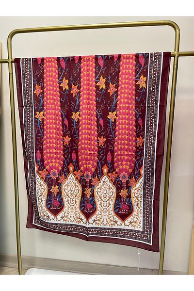 MENESSA Cotton Voile Garden Pattern Shawl