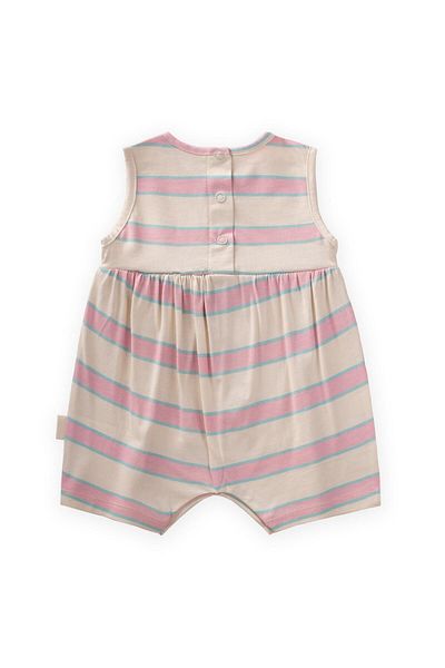 Cigit Wide Striped Jumpsuit 0-3 Years Pink Blue Striped