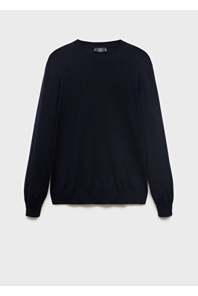 MANGO Man %100 yün yuvarlak yakalı kazak