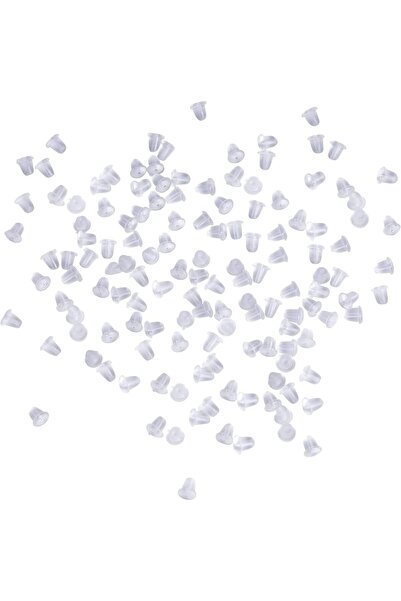 OEM Set 100 capace de cercei hipoalergenice din silicon, 6x5 mm, transparente