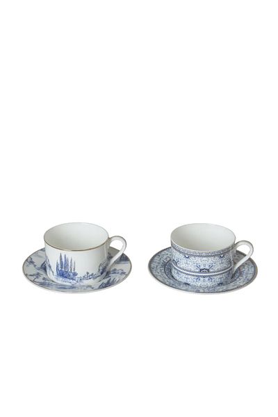 Lucky Art Florance Bone 4-Piece Teacup Set