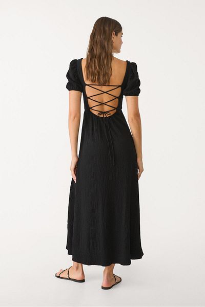 Stradivarius Loose-fitting maxi dress with criss-cross back