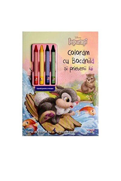Editura Litera Disney. Iepurasi. Coloram cu Bocanila si prietenii lui. Carte de colorat cu 4 creioane cerate