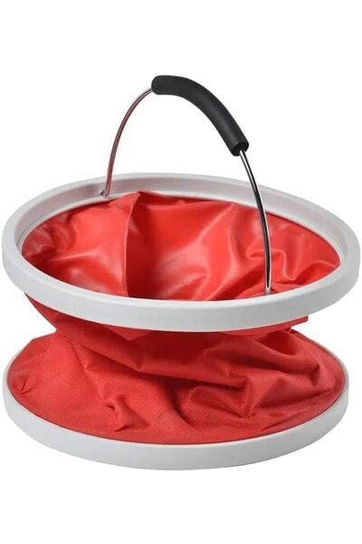 Generic Foldable Portable Collapsible Water Bucket 9-11L Red – for Travel, Camping, Gardening, Car Wash