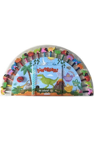 Editura Girasol Dinozauri de colorat (20 creioane)