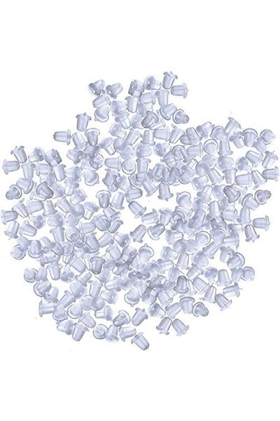OEM Set 1000 de suporturi de cercei din silicon hipoalergenic, 6x5 mm, transparente