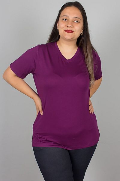 Truva XXL Cherry Rot V-Neck Lycra Viscose T-Shirt – Comfortable, Stylish and Breathable Fabric