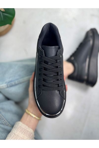 Nstil Pantofi sport negri pentru femei de zi cu zi, pantofi de mers cu talpă înaltă, ușoare, groase, 2135