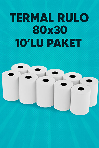 ANI OFİS KIRTASİYE A K 80x30 Termal Yazıcı Rulosu 10'lu - Kasalar ve Pos Cihazları İçin