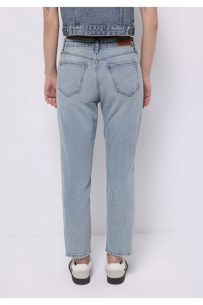 Colin's Mom Fit High Waist Narrow Leg Women's Light Indigo Jean Trousers