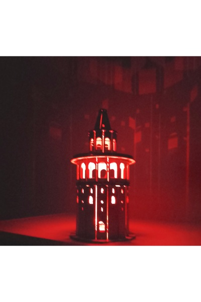 Genel Markalar Ahşap Ev Maketi Galata Kulesi Işıklı montaj gerektirmez