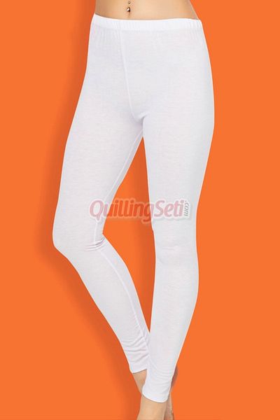 quilling Confort și elasticitate împreună: țesătură din bumbac și viscoză JNK 1300 Lycra, culoare albă, jambiere pentru femei