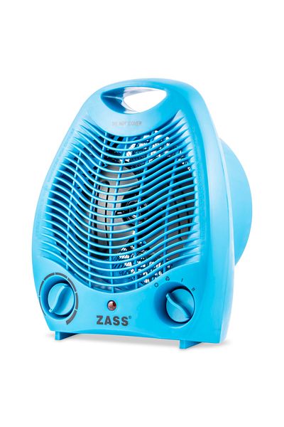 Zass Zfh 02c Încălzitor electric cu ventilator, culoare albastră, 2 niveluri de putere: 1000w / 2000w