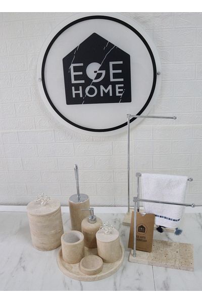ege gross Marble Bathroom Set - 9 Pieces - Marble Wc Napkin Holder