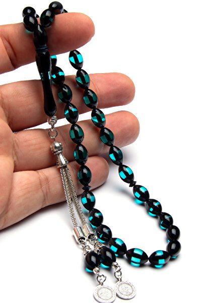 EHİNOS هدية للرجال 7x11mm مسحوق أخضر مائي من العقيق التسبيح