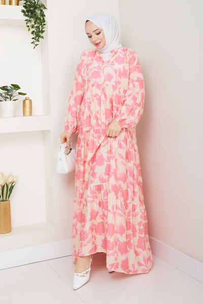 Pamuk Butik Γυναικείο φόρεμα με μοντάλ με γιακά δικαστή