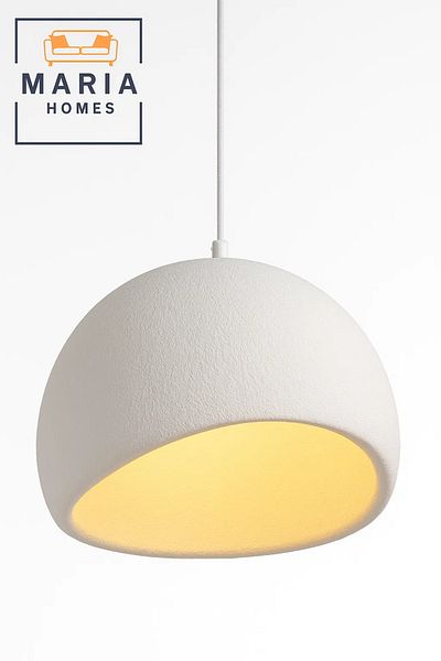 MARIA HOMES Textured White Dome Pendant Light