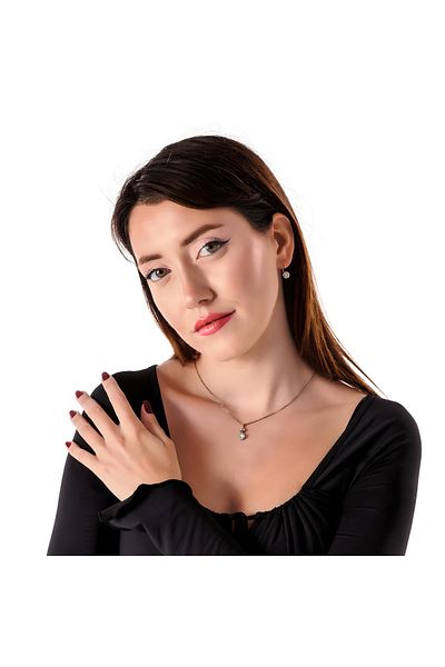 Atelier LEO Handmade Jewellery طقم مجوهرات نسائية غير قابلة للتآكل من حجر الكريستال المصنوع يدويًا من النحاس
