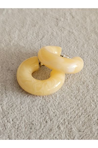SiestaAccessories Yellow Color Acrylic Hoop Earrings