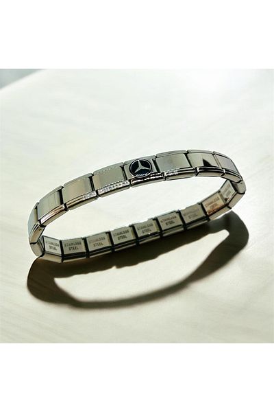 MeSin Store Car Series Mercedesmarka Charm and Steel Italian Bracelet