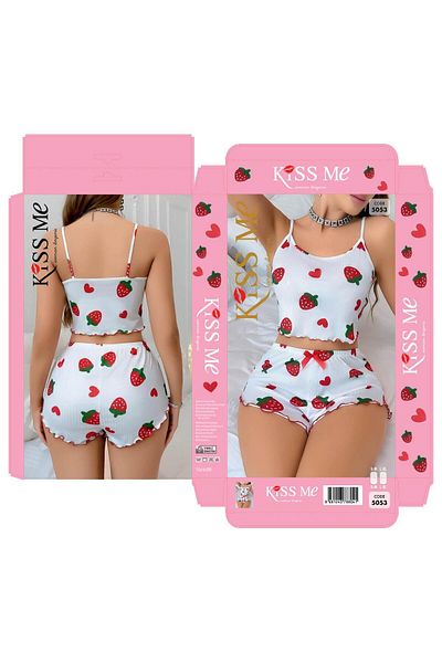 Ruselin Kiss Me Lycra Shorts Nightwear Set