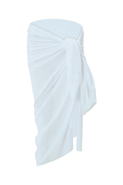 CUPSEA Women's White Color Plain Long Pareo XL
