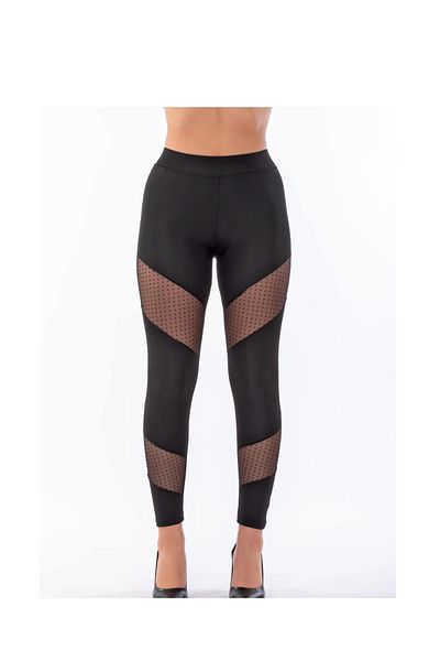 çamaşırsepeti Cross Tulle Detail Speckled Polka Dot Tulle Submersible Retriever Gym Leggings - Buy 1 Size up