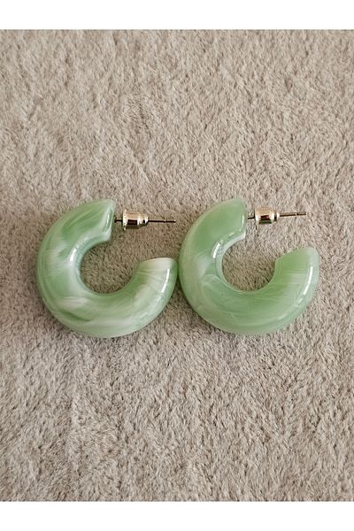 SiestaAccessories Green Color Acrylic Hoop Earrings