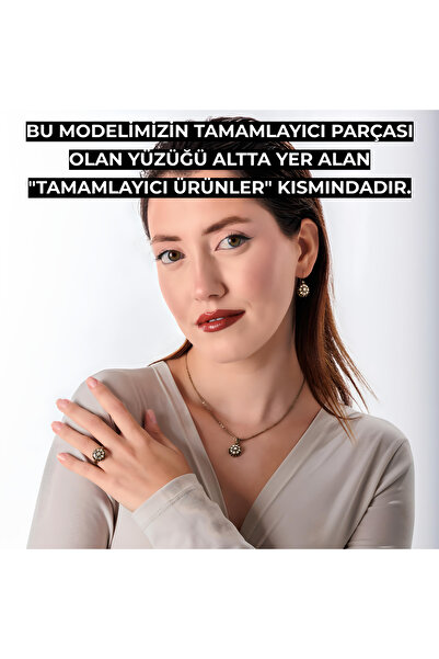 Atelier LEO Handmade Jewellery Klasi̇k Gül Kadin 2'li̇ Taki Seti̇ Küpe Kolye Takim Bakir El Yapimi Kri̇stal Taşli Kararma Yapmaz
