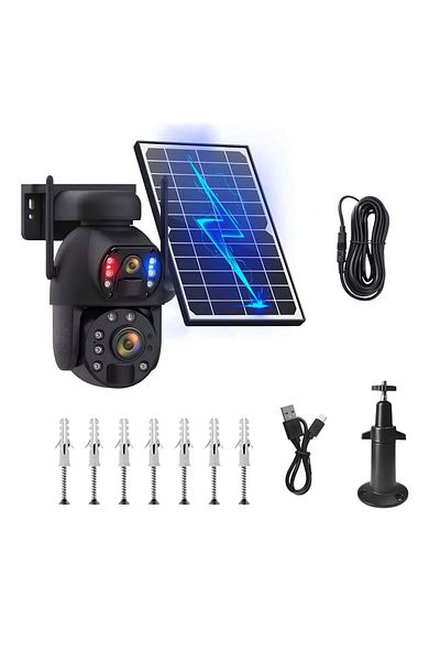 HexaCraft Dual 3MP 4G Solar Camera, 50x Zoom, AI Human Detect, 150m Night, No WiFi, IP66