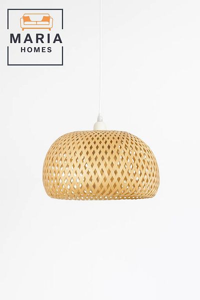 MARIA HOMES Natural Woven Rattan Pendant Light
