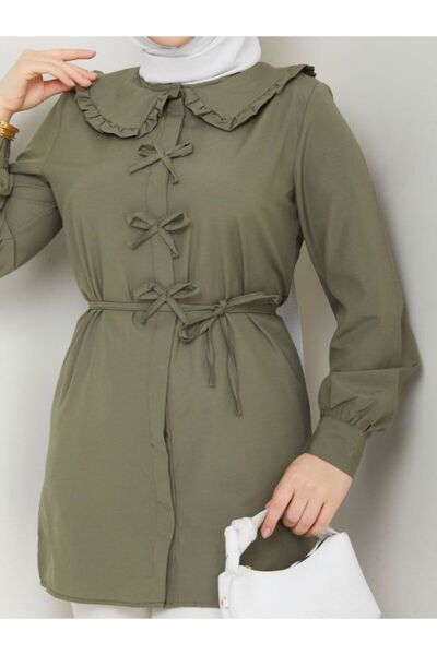 SHİROSA Baby Collar Bow Detail Hijab Tunic