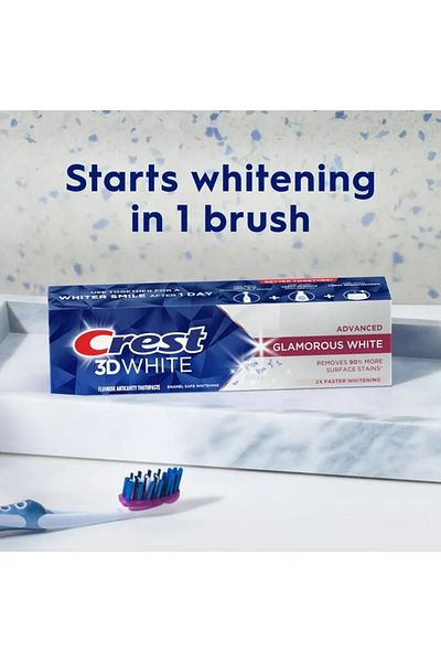 CREST Toothpaste, Crest, 3D White, Glamorous White, for Teeth Whitening, 93gr