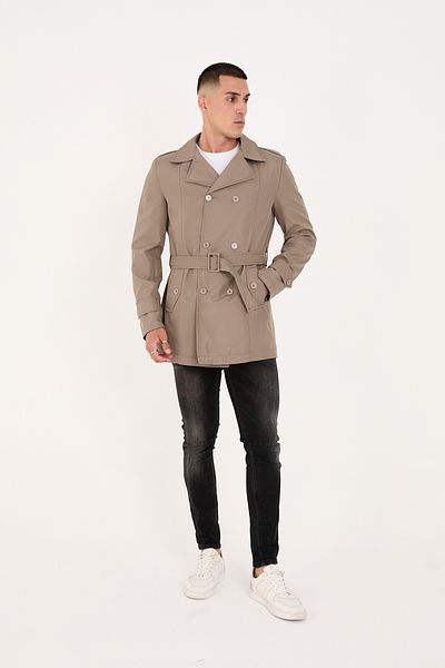 LEBS Belted Men's Seasonal Trench Coat