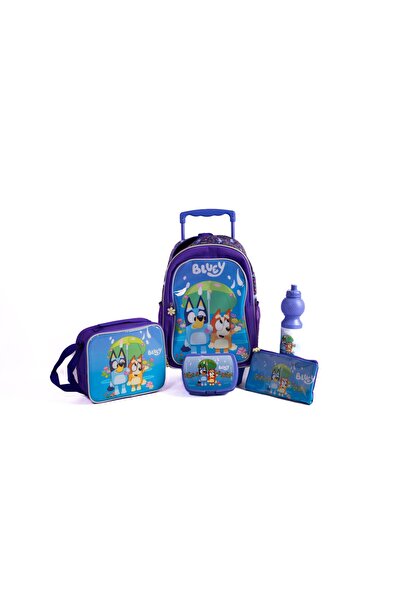 bluey 16"TROLLEYBAG+LUNCH BAG+PENCILCASE+WATER BOTTLE+LUNCH BOX