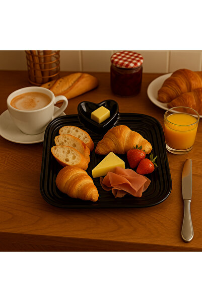 EvimizSepette Atıştırmalık Tabağı Kalp Şekilli Tatlı , Meyve , Kahvaltı Tabağ...