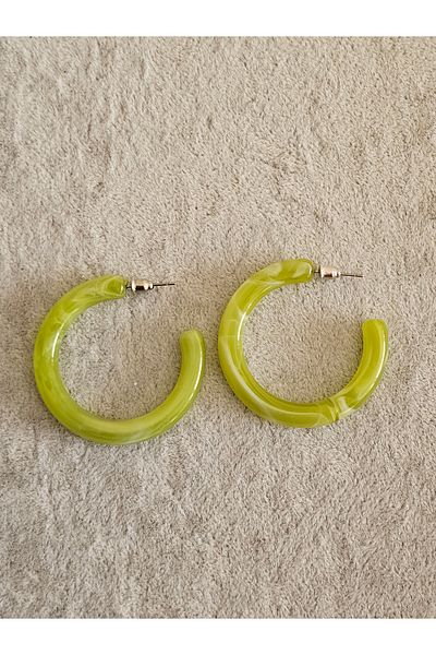 SiestaAccessories Green Color Acrylic Hoop Earrings