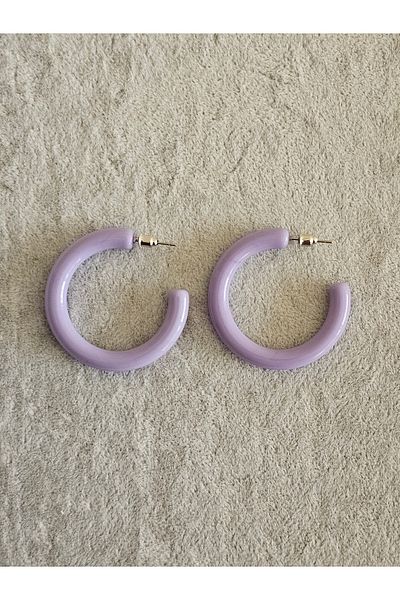 SiestaAccessories Lilac Color Acrylic Hoop Earrings